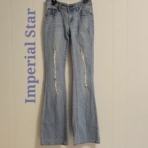 ❣️HP❣️Imperial Star distressed bell bottom light blue jeans Sz: 5 (jr)